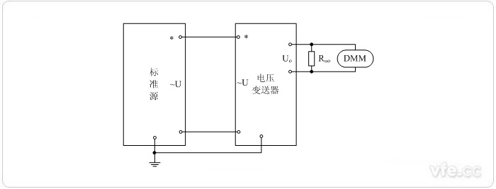 电压输出型电压变送器标准源法校准电压接线图